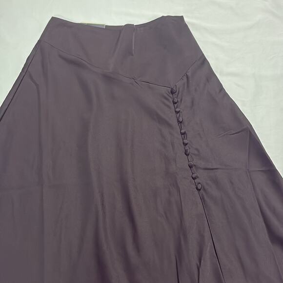 NWT Banana Republic Brown Satin Dainty Office Career Minimalist Skirt 2 Chic - Picture 2 of 8